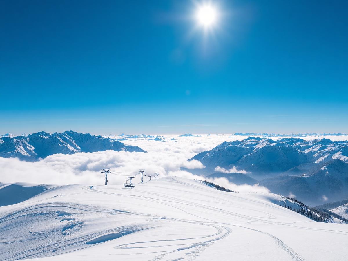 Paisaje de nieve representativo de la Alta Cordillera de Chile